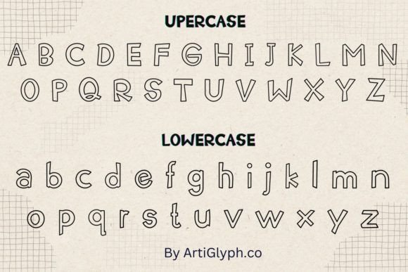 Quillsketch Outline Font PNG with transparent background - Preview 1