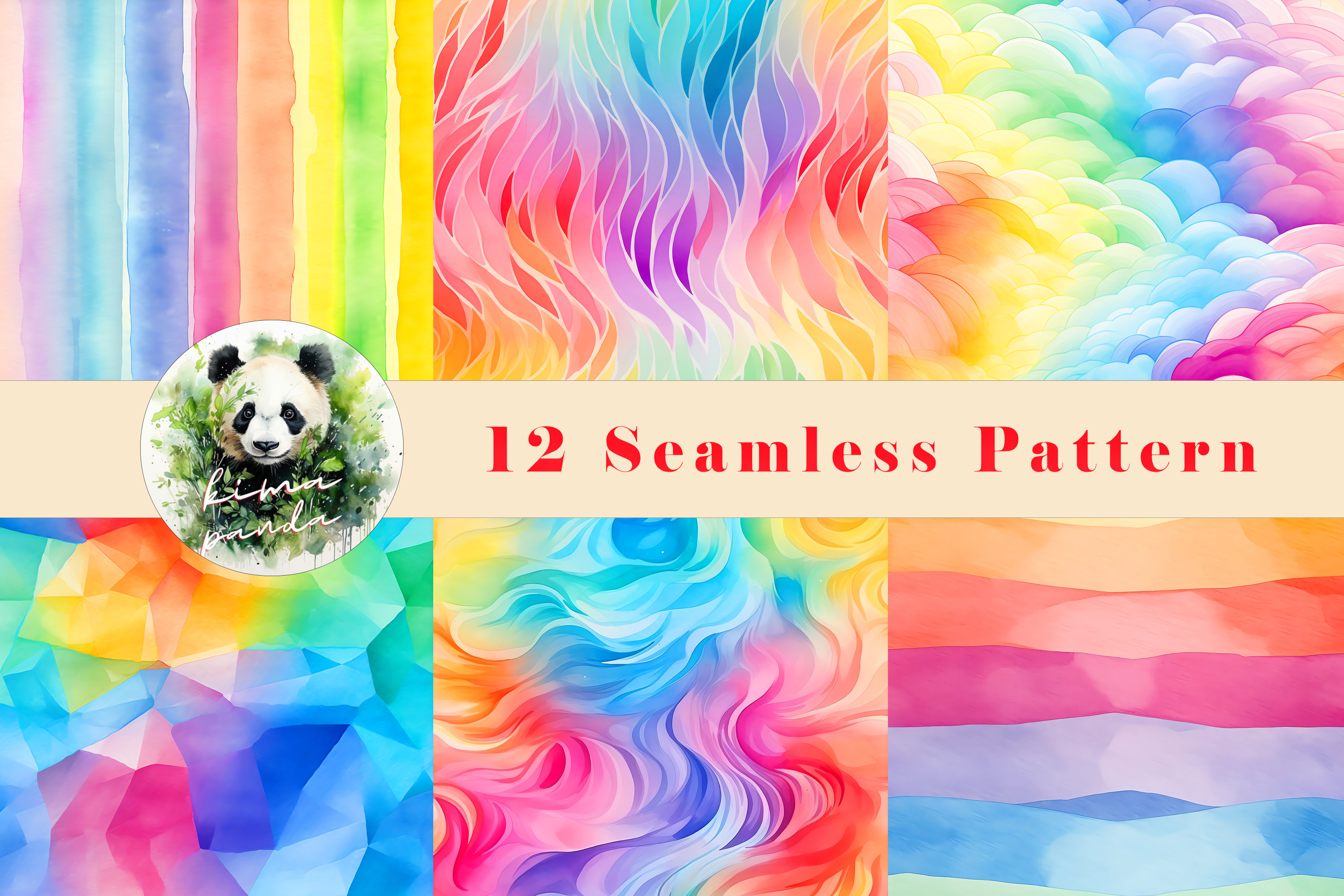 Rainbow Digital Papers Graphic by Kima Panda · Creative Fabrica