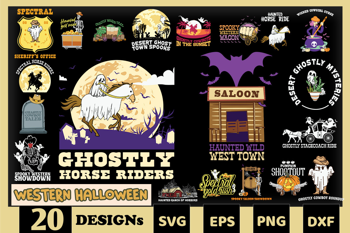 Western Halloween Bundle SVG 20 Designs Graphic by Skinite · Creative ...