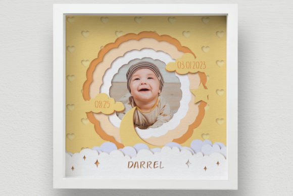3D Baby Photo Frame Shadow Box SVG Shadow Boxes 3D SVG Craft By SVGdesigns