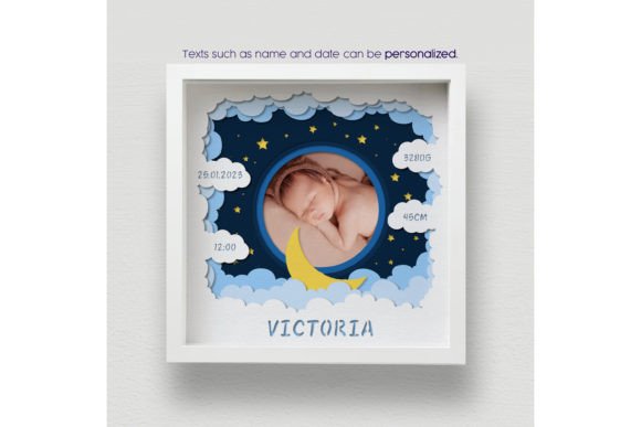 3D Baby Photo Frame Shadow Box SVG Schattenboxen 3D-SVG-craft Door SVGdesigns