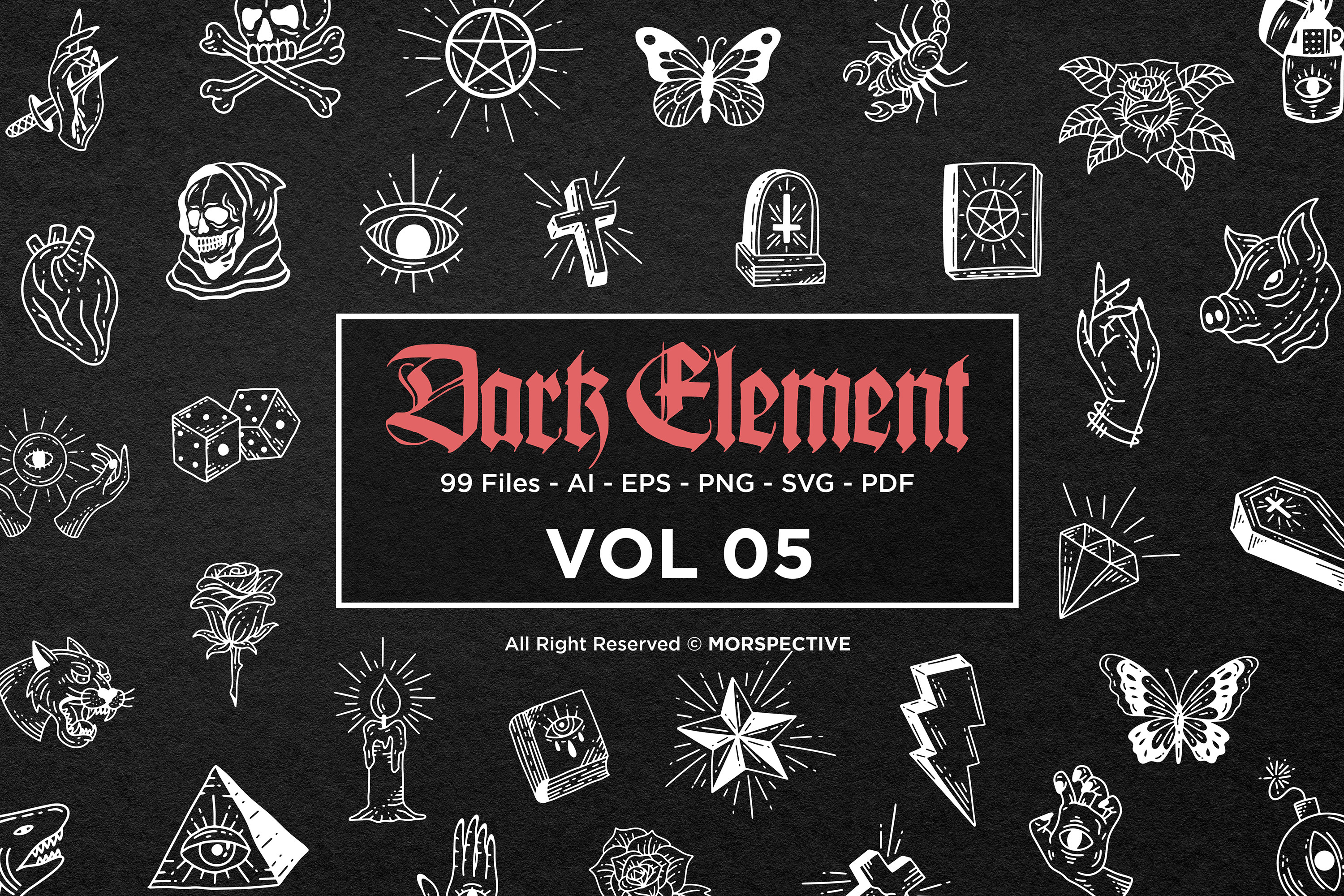 99 Dark Element Gothic Tattoo Skull Art Graphic by morspective ...
