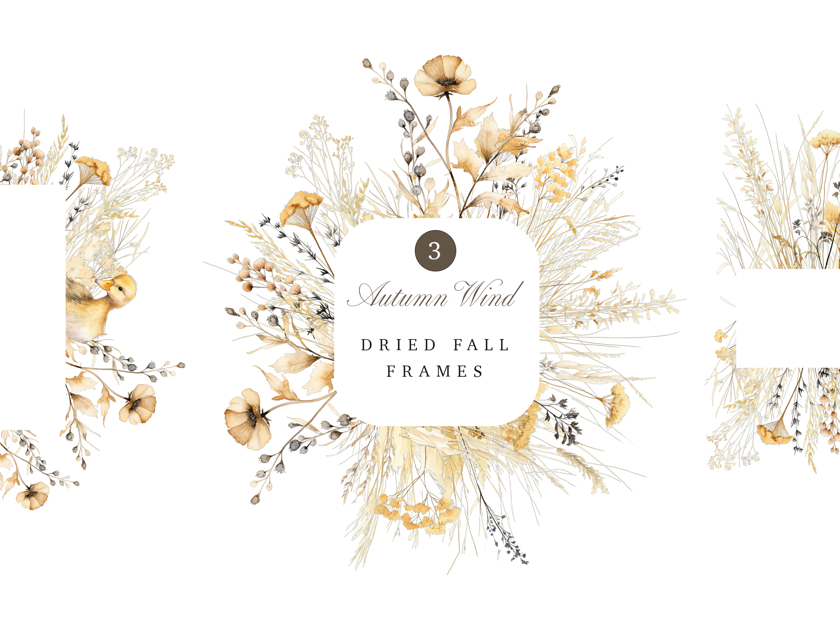 Autumn Wind Watercolor Frames