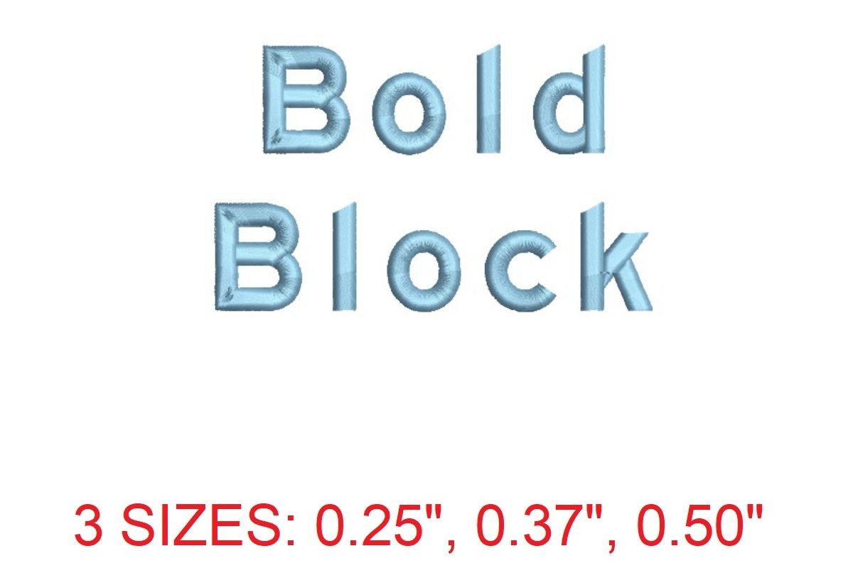 Bold Block Embroidery Font
