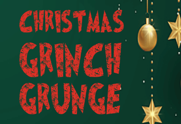 Christmas Grinch Grunge Font - Preview 1