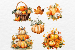 Fall Pumpkin Watercolor ClipArt Bundle Graphic by Y watercolor Studio ...