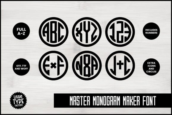 Master Monogram Font PNG with transparent background - Preview 1