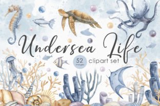 Sea Animals Watercolor Clipart Set