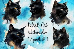 Black Cat Watercolor Clipart # 1 Graphic by Thomas Mayer · Creative Fabrica