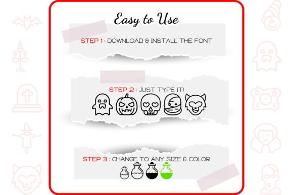 Halloween Icons Font PNG with transparent background - Preview 3