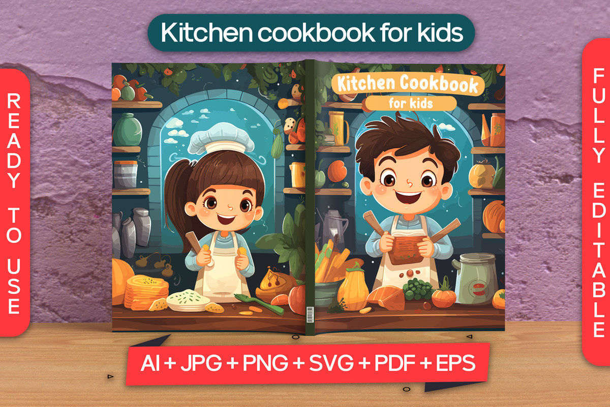 Kitchen Cookbook Cover for Kids