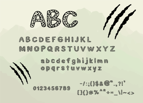 Leopard Print Font PNG with transparent background - Preview 1