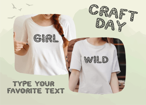 Leopard Print Font PNG with transparent background - Preview 2