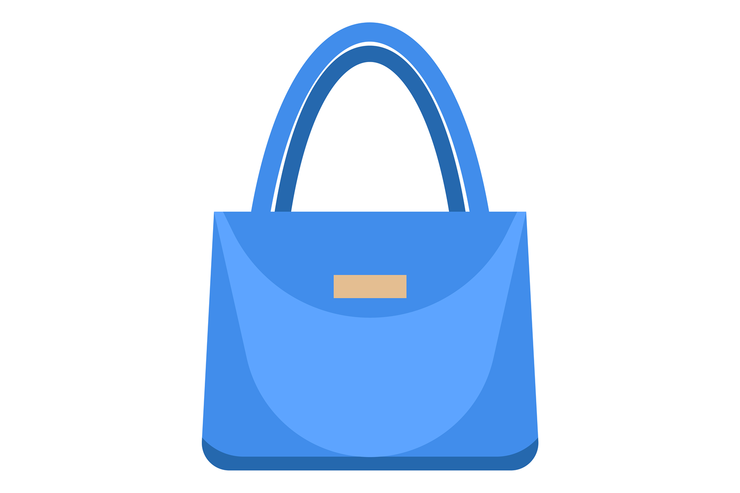 Tote Bag Icon. Blue Leather Purse Symbol Graphic by yummybuum ...