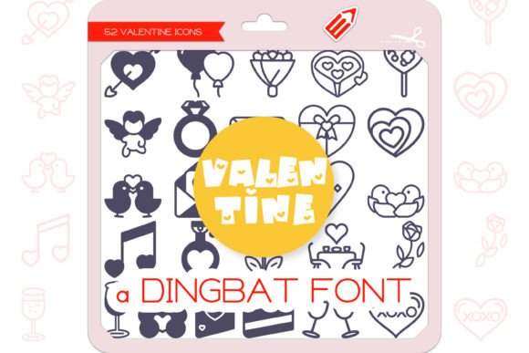 Valentine Icons Dingbats Font By WADLEN