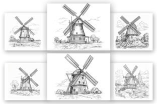 100+Windmill Coloring Page for Adult KDP Graphic by ss graphic studio ...