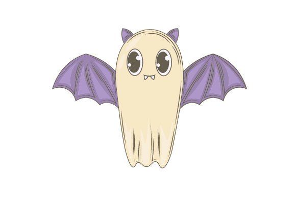 Retro Groovy Halloween Ghost Bats