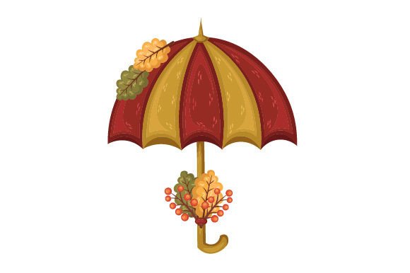 Umbrella with Autumn Leaves