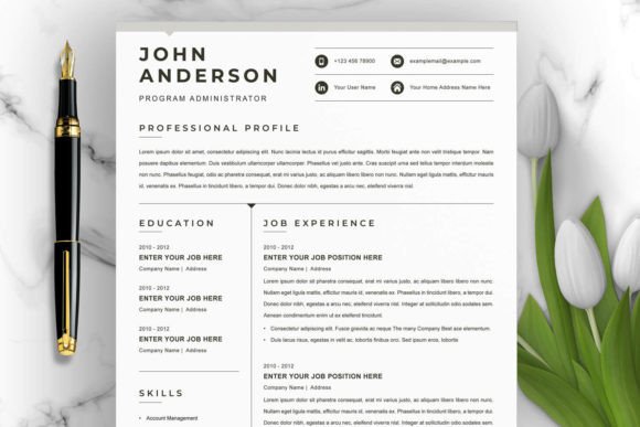 Clean & Modern Resume Template Word