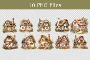 Cozy Cottage Watercolor Clipart Graphic by Rabbyx · Creative Fabrica
