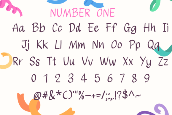 Number One Font PNG with transparent background - Preview 1