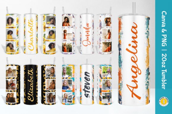 Personalized Photo Tumbler PNG and Canva