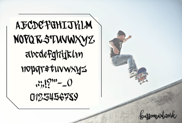 Skateboard Graffiti Font PNG with transparent background - Preview 1