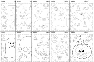10 Halloween Coloring Sheets for Kids Graphic by Ahmed Sherif ...