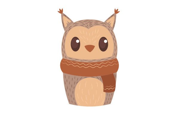 Owl in Autumn Scarf