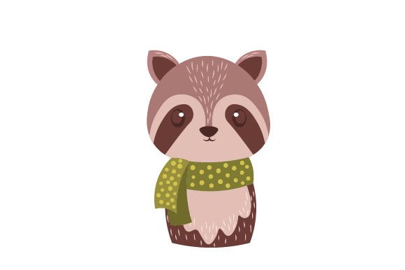 Raccoon in Autumn Scarf