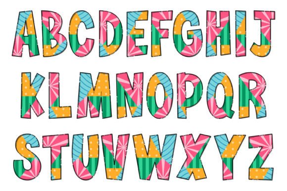 Colorfull Geometric Font - Preview 1