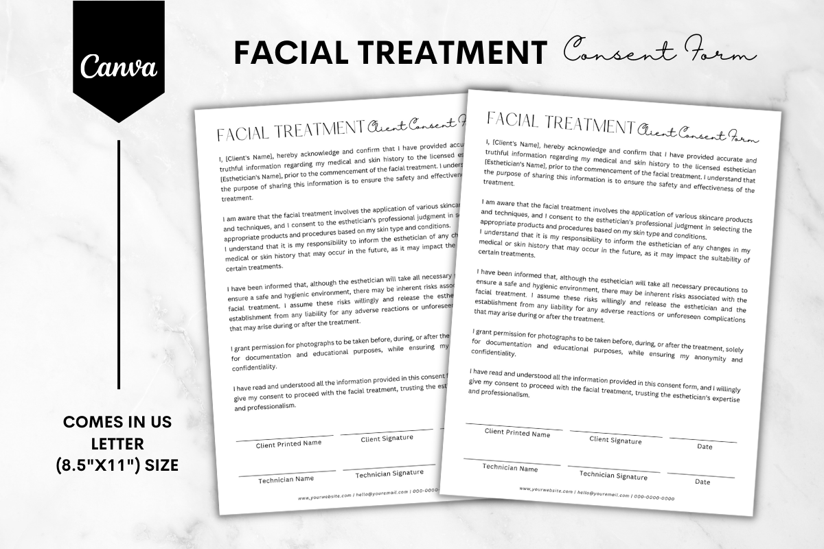 Facial Consent Form Canva Template 2