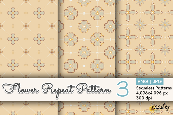 Flowers Repeat Patterns Set Graphic by Aeedzyarts888 · Creative Fabrica