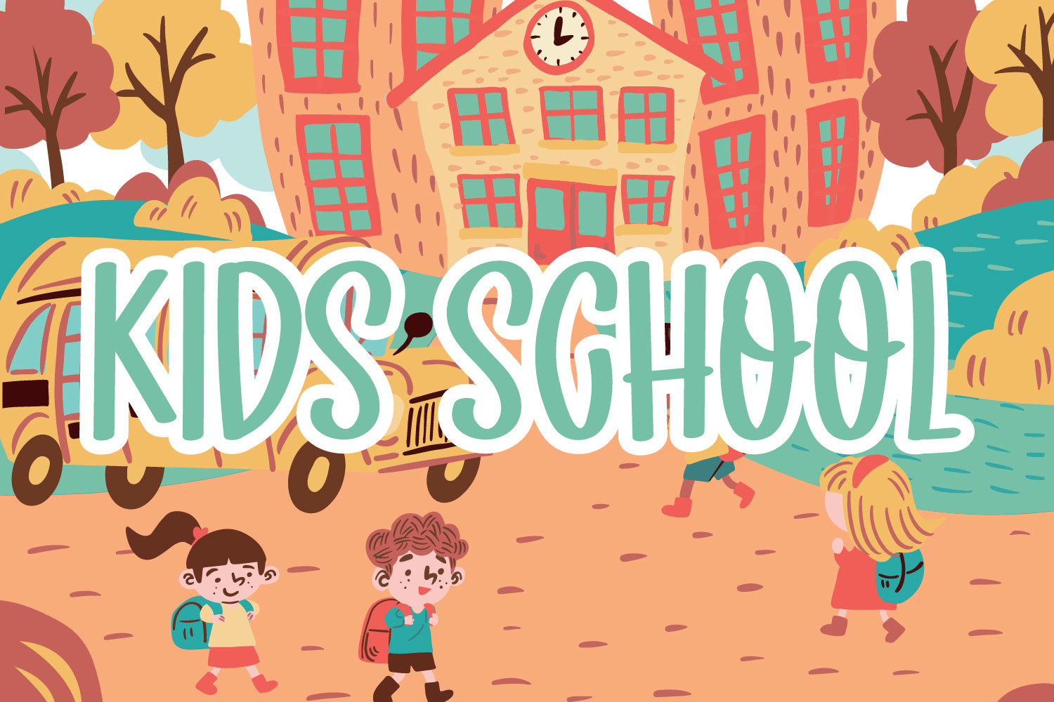 Kids School preview - fun display font for kids school projects