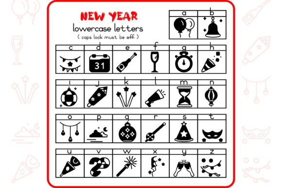 New Year Icons Font PNG with transparent background - Preview 2
