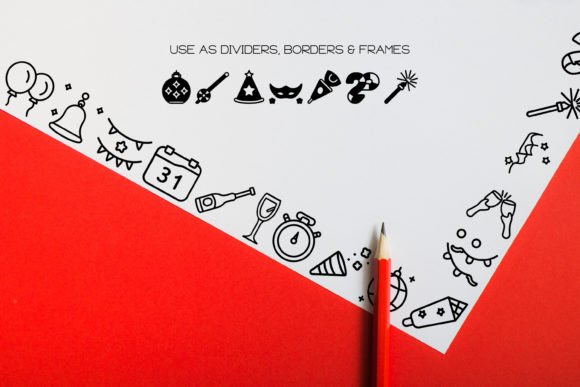 New Year Icons Font PNG with transparent background - Preview 6