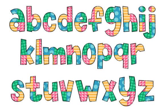 Pastel Geometric Font PNG with transparent background - Preview 2