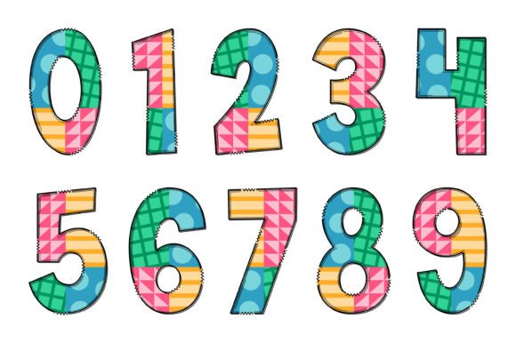 Pastel Geometric Font PNG with transparent background - Preview 3
