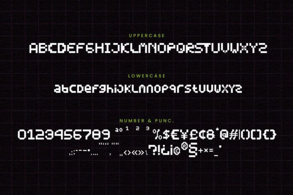 Pixelate Font PNG with transparent background - Preview 1