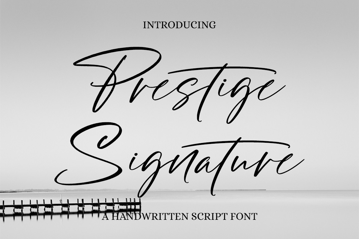 Prestige Signature preview - elegant flowing signature-style script