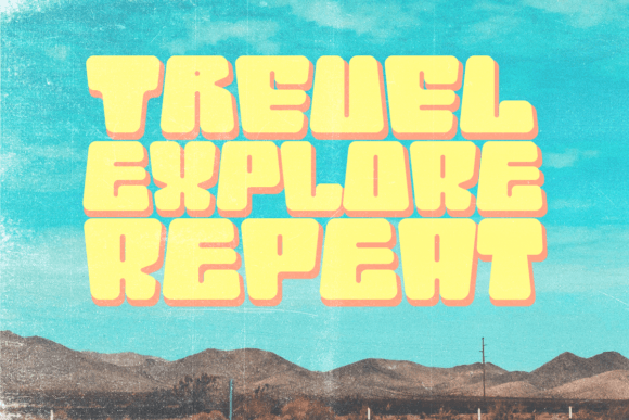 Retro Disco Font PNG with transparent background - Preview 2