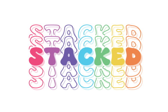 Retro Groove Stacked Font PNG with transparent background - Preview 3