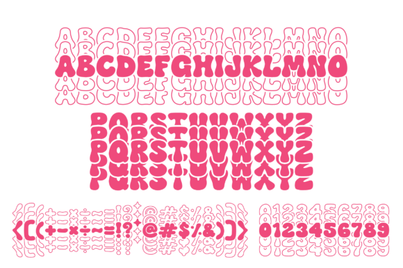 Retro Groove Stacked Font PNG with transparent background - Preview 5