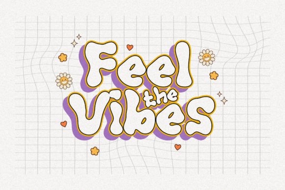 Retroovy Vibes Font PNG with transparent background - Preview 3