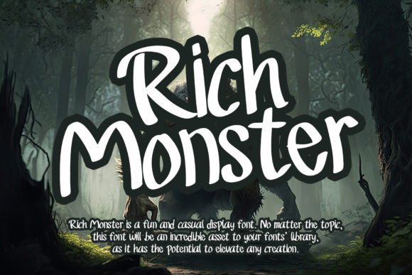 Rich Monster Display Font By Letterafa Studio
