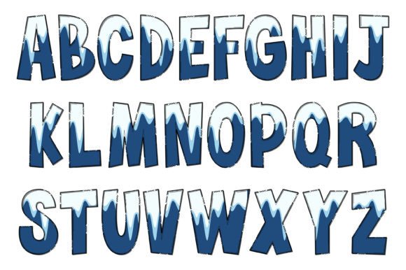 Snow Caps Font PNG with transparent background - Preview 1