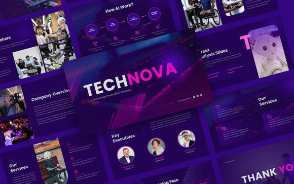 Preview of Technova - AI Technology PowerPoint PowerPoint template