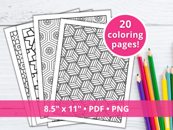 20 Fun Adult Geometric Coloring Pages