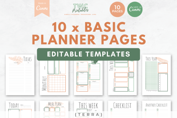 Canva Planner Templates | 10 Pages