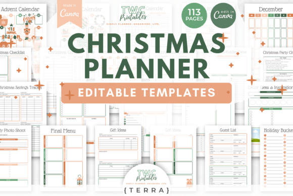 Christmas Planner Canva Templates